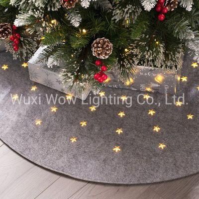 Christmas Tree Mat, Pre-Lit with 80 LED Lights, Grey, 98cm