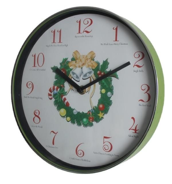 Green Red Christmas Decorative Wall Clocks