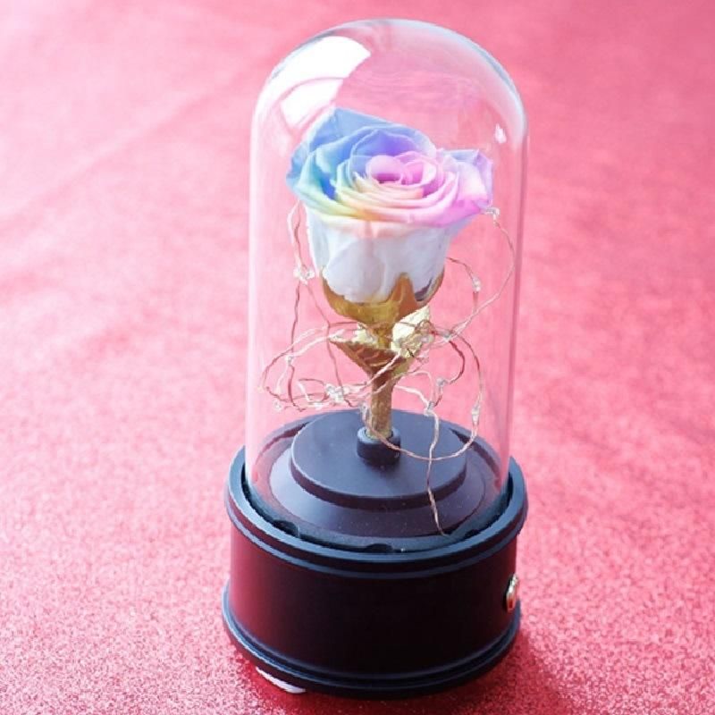 Rose Box Music Glass Cover Bluetooth Stereo Valentine′s Day Gift