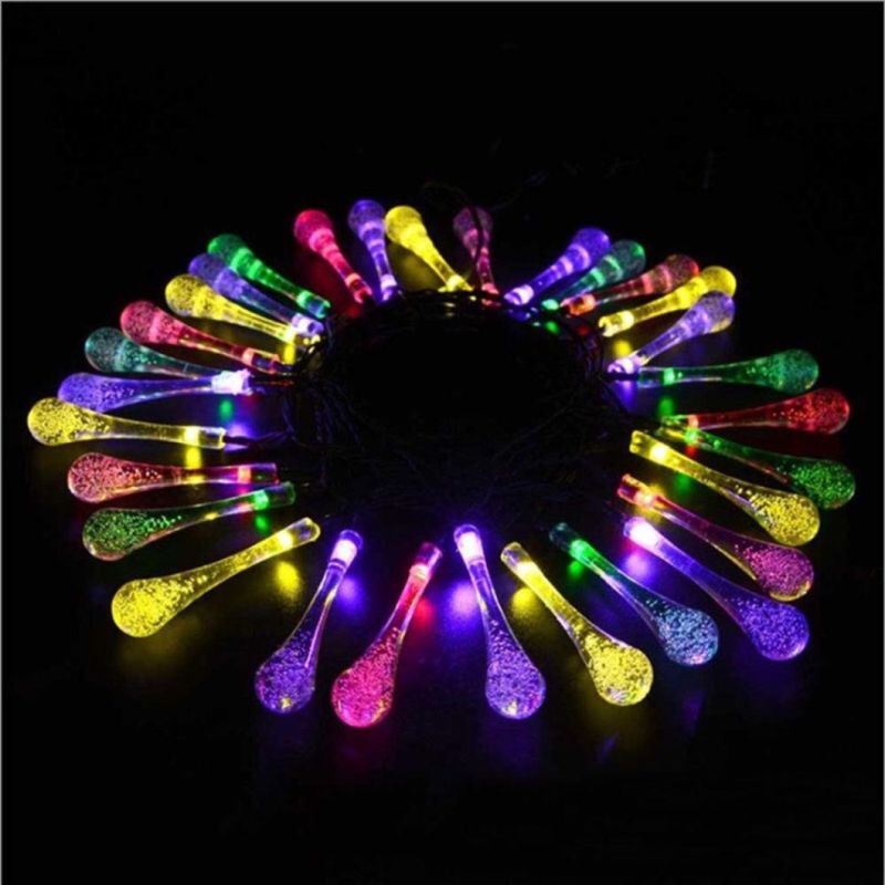 Drip Solar Strings Lights Water Droplets String Lights Outdoor Decoration