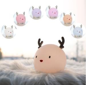 Cartoon USB Christmas Sensing Night Light Silicone Eye Protector for Children Rainbow Light