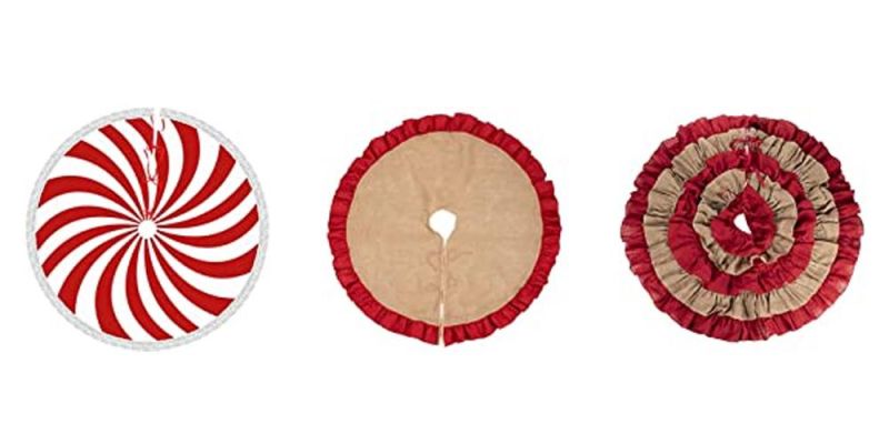Faux Fur Christmas Tree Skirt 48 Inch, White Christmas Tree Skirts for Christmas Tree Decoration, Xmas Tree Skirt Christmas Decorations