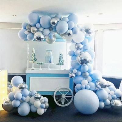 193 PCS Pastel Blue Balloons 5 10 18 Inch Blue White Confetti 4D Foil Balloons Garland Arch Kit Party Supplies