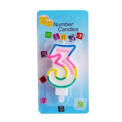 Rainbow Printed Happy Birthday Number Birthday Candle to Indonesia