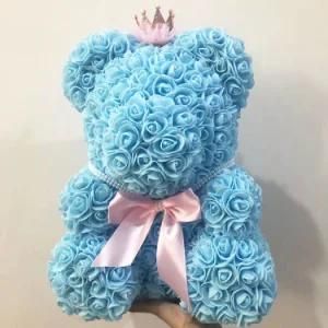 Great Surprise Gift for Girlfriend Blue Rose Bear 16&quot;/40cm