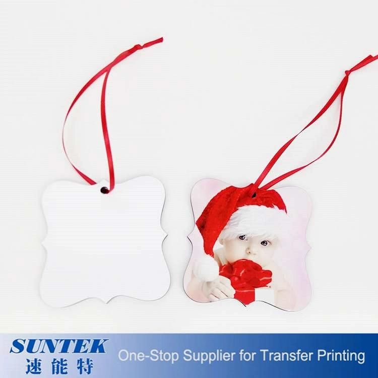 New Fashion Style Customer Design Sublimation Printed MDF Christmas Pendants