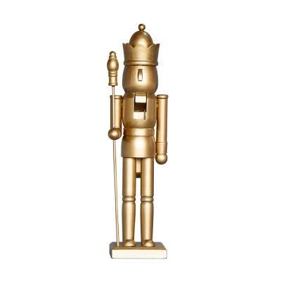 Christmas Wooden Unfinished Nutcracker Figurines DIY Gold Nutcracker Soldier Ornament