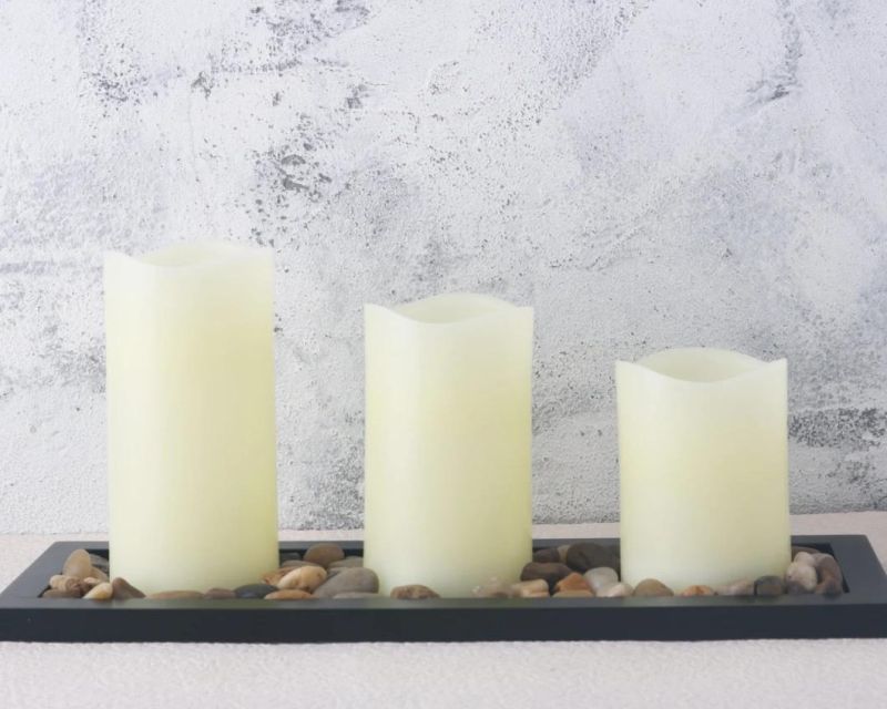 3pk LED Wax Candle Set for Home Decor