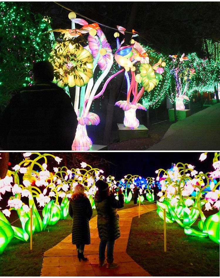 Customized Colorful LED Lights Artificial Flowers for Park Decorations