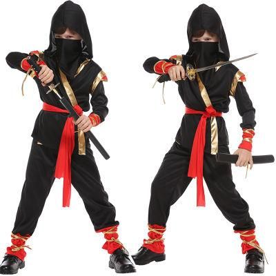 Dragon Ninja Cool Black Golden Ninja Dragon Boy Costume