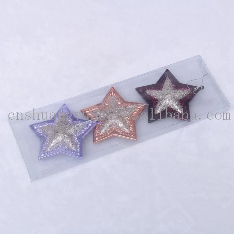 New Design Christmas Shiny Star for Holiday Wedding Party Decoration Supplies Hook Ornament Craft Gifts
