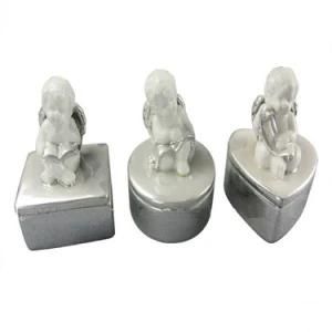 Angel Shape Ceramic Jewelry Box (holiday decoration)