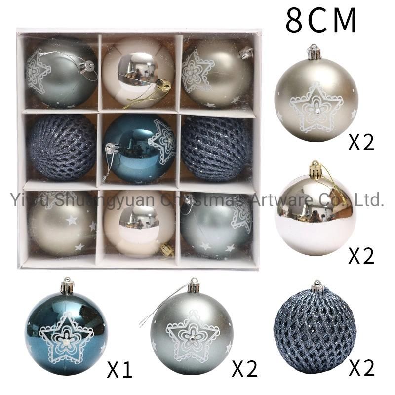 New Design High Sales Christmas Shiny Painted Ball for Holiday Wedding Party Decoration Supplies Hook Ornament Craft Gifts
