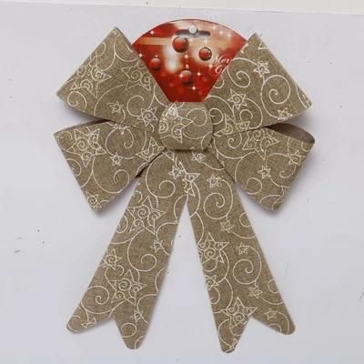 Max Size 32*38cm Gold Painting Bowknot for Chrismtas Tree Top Deco