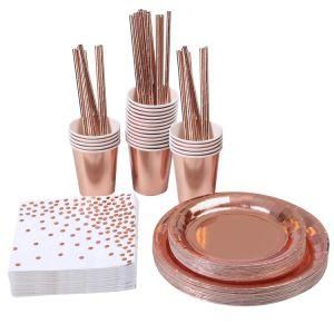 Disposable Paper Dinnerware Set Party Table Decoration Tumblers
