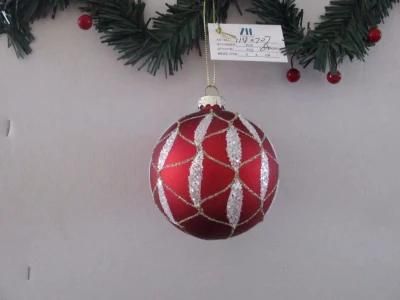 Hand Painting Red Color Glass Ornaments