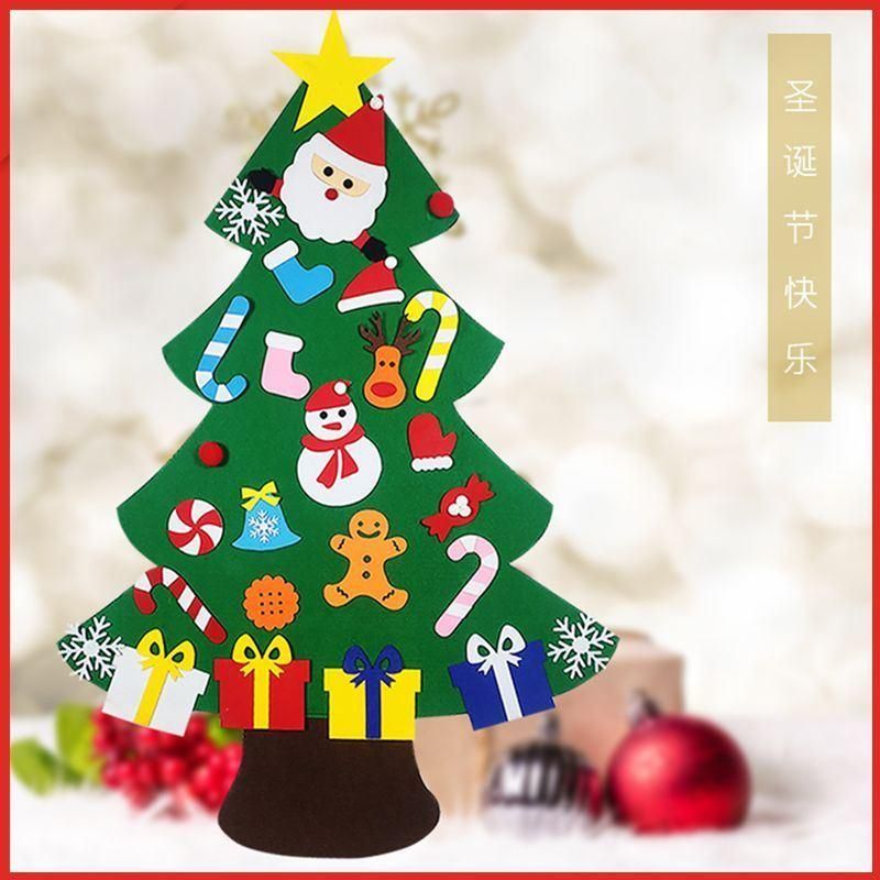 DIY Christmas Tree with 26 Detachable Ornaments Xmas Gifts for Kids Door Wall Hanging Decoration