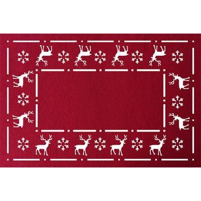 Laser Cut Decorative Fabric Dining Table Place Mat Set Felt Placemat