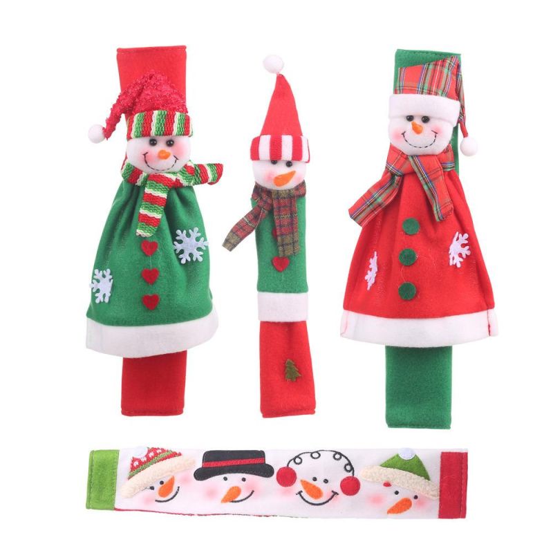 4 Pieces Christmas Refrigerator Handle Covers/Snowman Advent Calendar/Clings Decorations - Xmas Fridge Oven Display Cabinet Kitchen