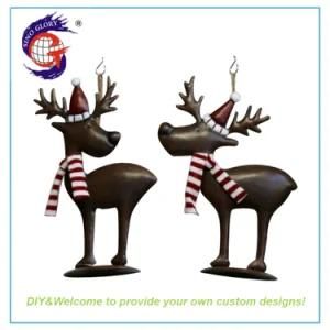 Metal Christmas Reindeer Ornaments and Wall Hanging Decoration