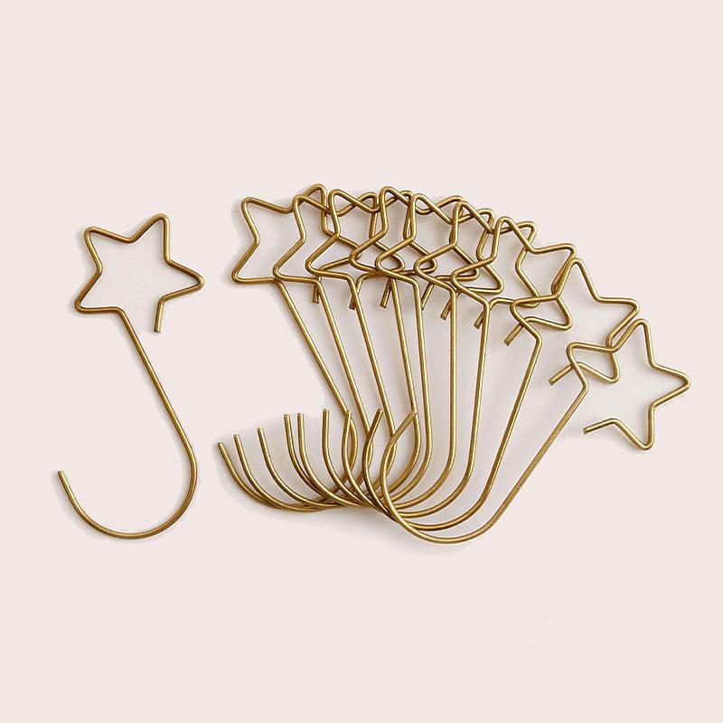 New Star Metal Christmas Flower Hook for Family Christmas Decorations Alloy Jewelry Accessories