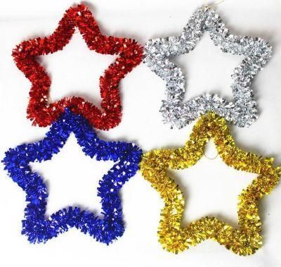 OEM New Product Plastic Star Wreath Garland for Hang Decoration