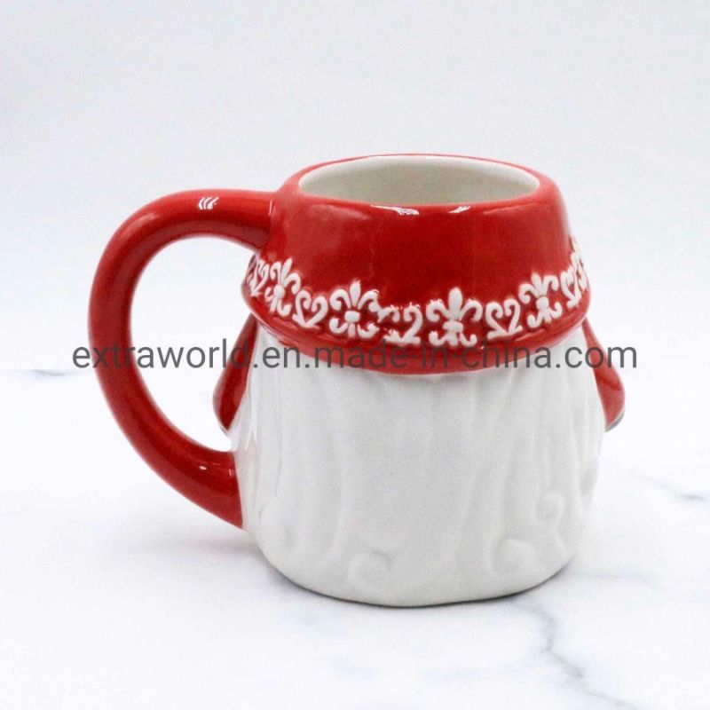 Made in China Handpainted Santa Ceramic Cup Mug for Christmas