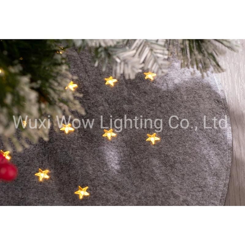 Christmas Tree Mat, Pre-Lit with 80 LED Lights, Grey, 98cm