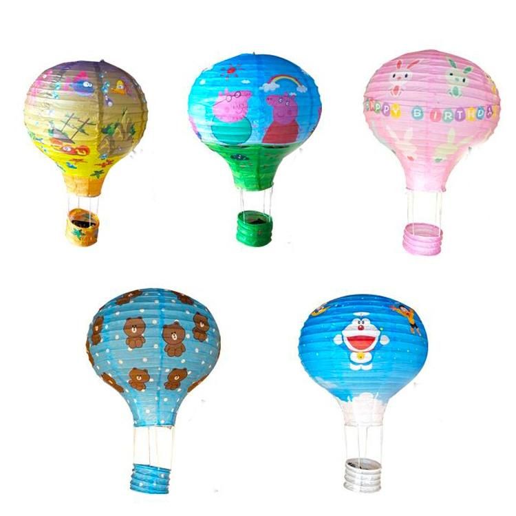 Factory 12"16"Color Printing Hot Air Balloon Lantern New Year Christmas Shopping Mall Bar Kindergarten Wedding Birthday Party Decoration