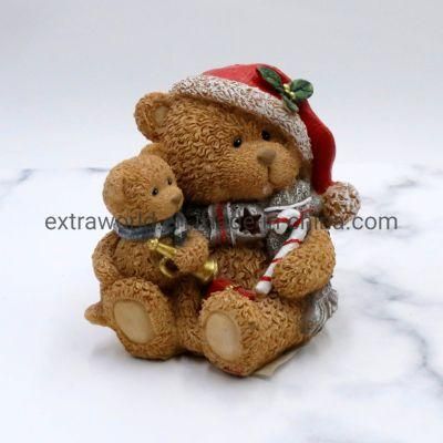 Christmas Day Gift Wholesale Resin Teddy Bear with LED Light