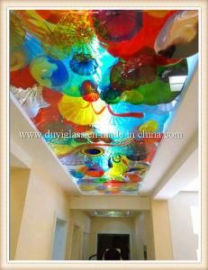 Multicolour Murano Glass Platter Light for Ceiling Decoration