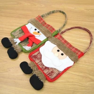 Custom Logo Christmas Ornaments Snowman Christmas Santa Handle Gift Bag