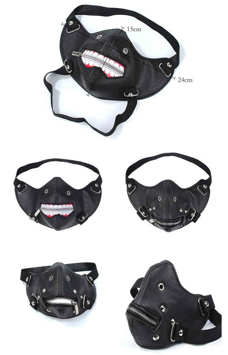 Factory Price Good Quality PU Leather Punk Mask Dance Mask Motorcyle Face Mask