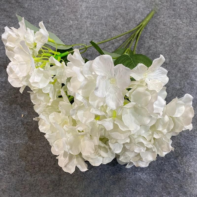 Factory Wholesale 5 Heads Hydrangea Wedding Artificial Hydrangea Flowers Bunches