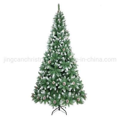 Best Choice Customized Pointed PVC Christmas Tree with Pinecones