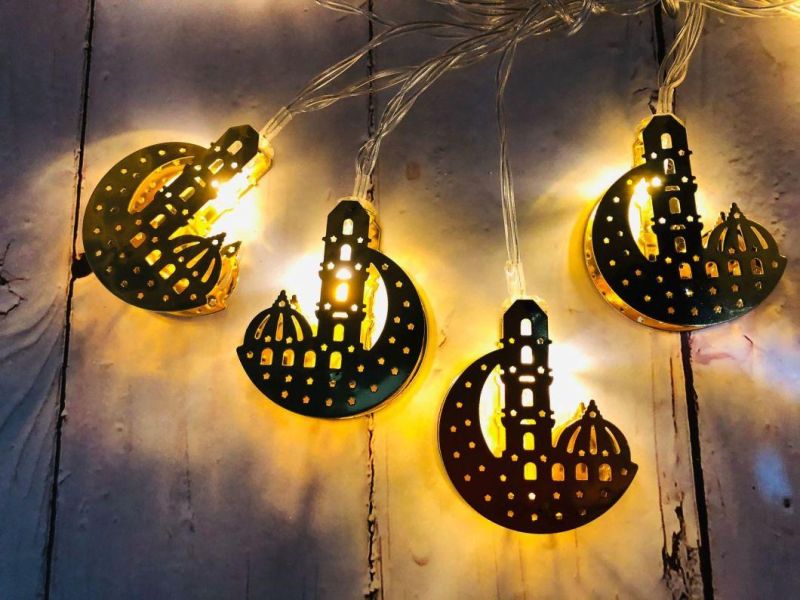 Eid Mubarak Home Decor LED String Lights Outdoor 1.65m 10 PCS Fairy Lights Muslim Ramadan