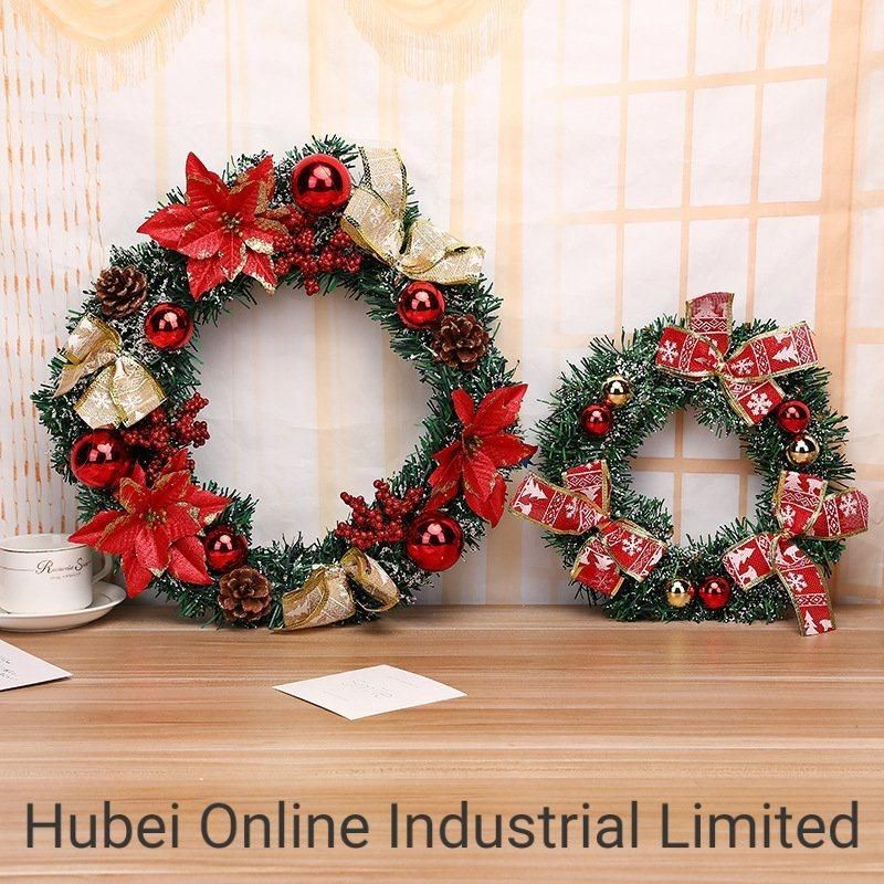 China Artificial 50cm Christmas Door Wreath Home Christmas Decoration Wreath