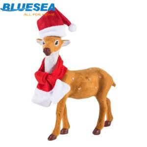 Elk in Red Hat Christmas Reindeer Ornaments Decorate