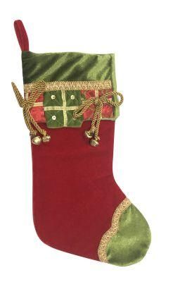 Sh1399 Hot Red Green Velvet Elf Feet Christmas Stocking