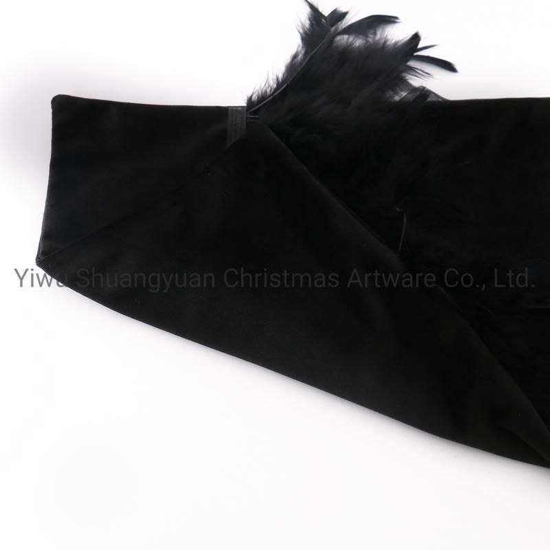 New Design Christmas Bolster Pillow with Feather for Holiday Wedding Party Home Decoration Hook Ornament Craft Gifts