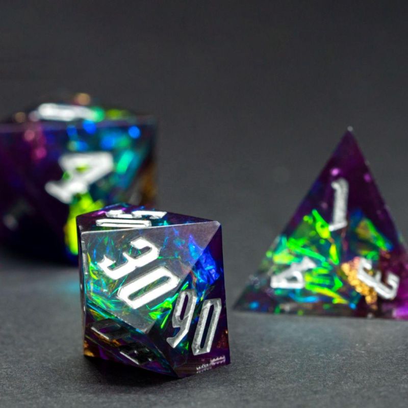 Game Dice Sets Dnd Polyhedral Custom Resin Sharp Edge Dice