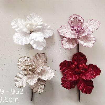 Wholesale Artificial Christmas Flower Head for Tree Decoration