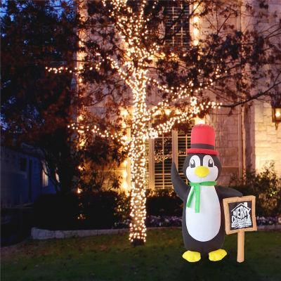Inflatable Penguin with Sign Board Merry Christmas 6FT