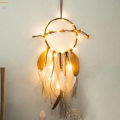 LED Dream Catcher Feather Chandelier Ornaments Handmade