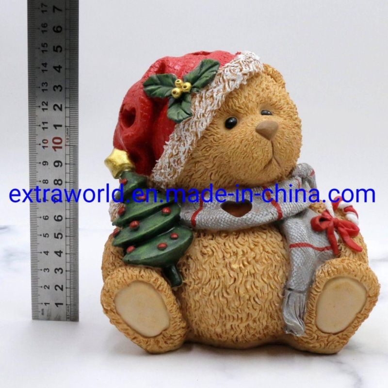 Wholesale Resin Christmas Decoration Cute Bear for Gift