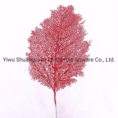 Red Maple Leaves Faux Plastic Christmas Branches Christmas Ornaments