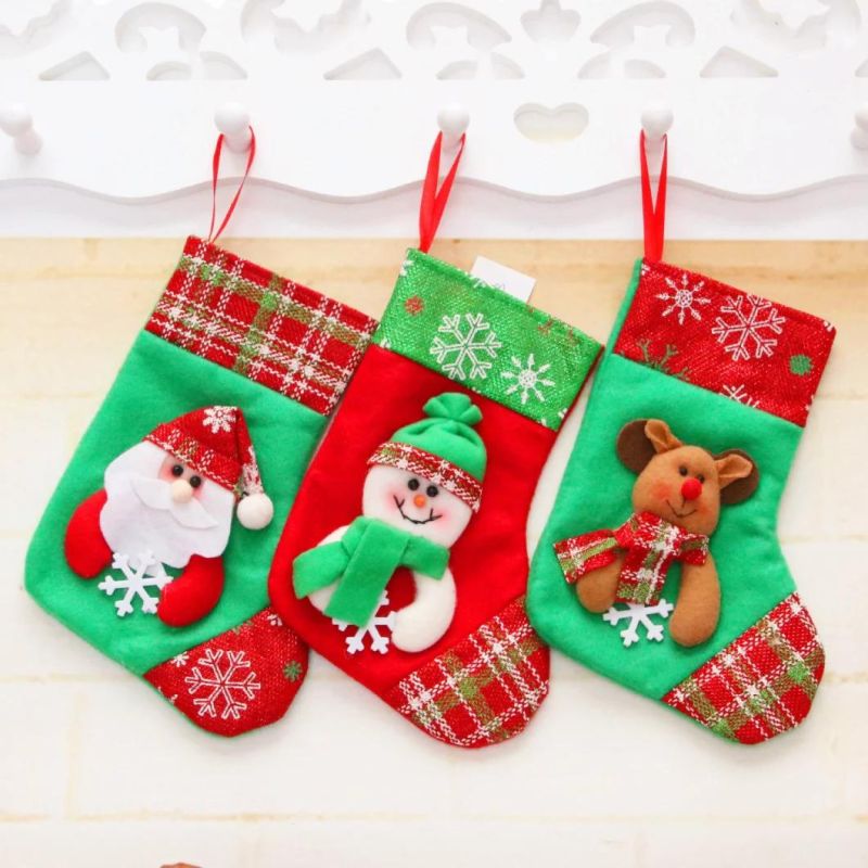 Wholesale Christmas Indoor Decorations Children Gift Stockings Santa Socks