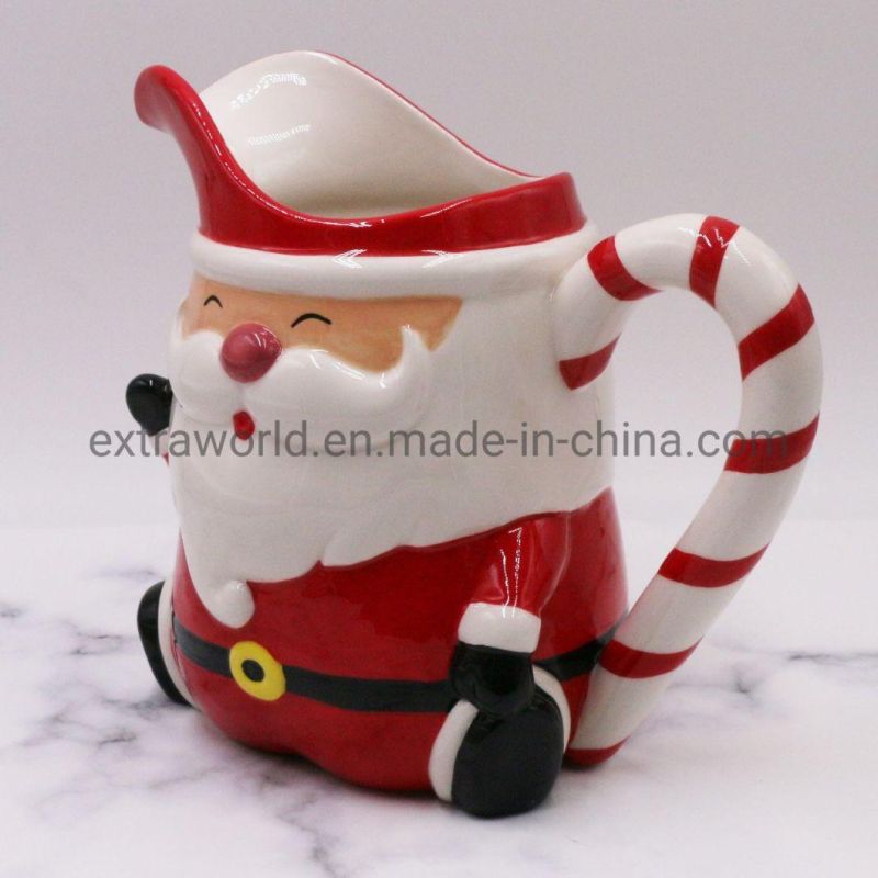 Handpainting Christmas Santa Crafts Ceramic Milk Jug