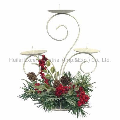 Christmas Candleholder Pine Cone Candlestick Ornament Home Decor Candleholder