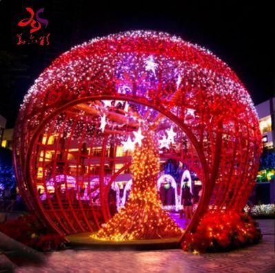 3D Illuminated Christmas Decoration Giant Arch Street Motif Ball Lighting